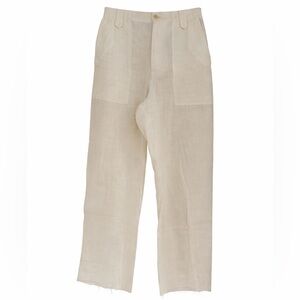 ZARA Off White Linen Cotton Blend Pants